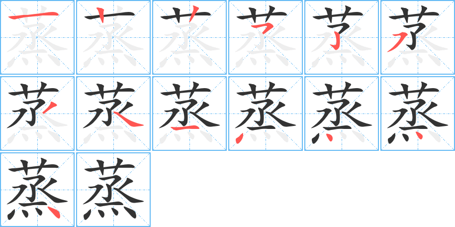 蒸的笔顺分步演示